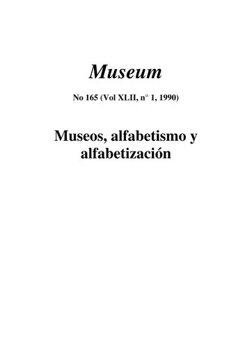 Museos, alfabetismo y alfabetización